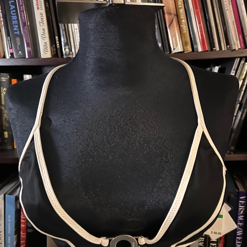 Speedo Black One-Piece with Cream Trim